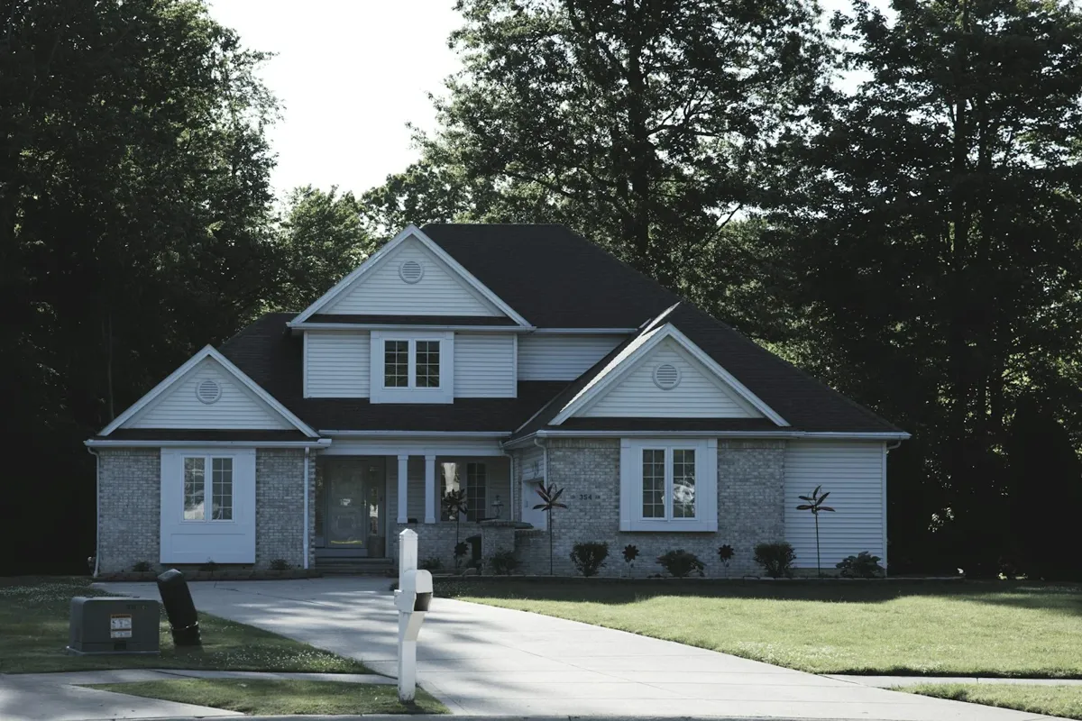 Illustrative home exterior with landscaping